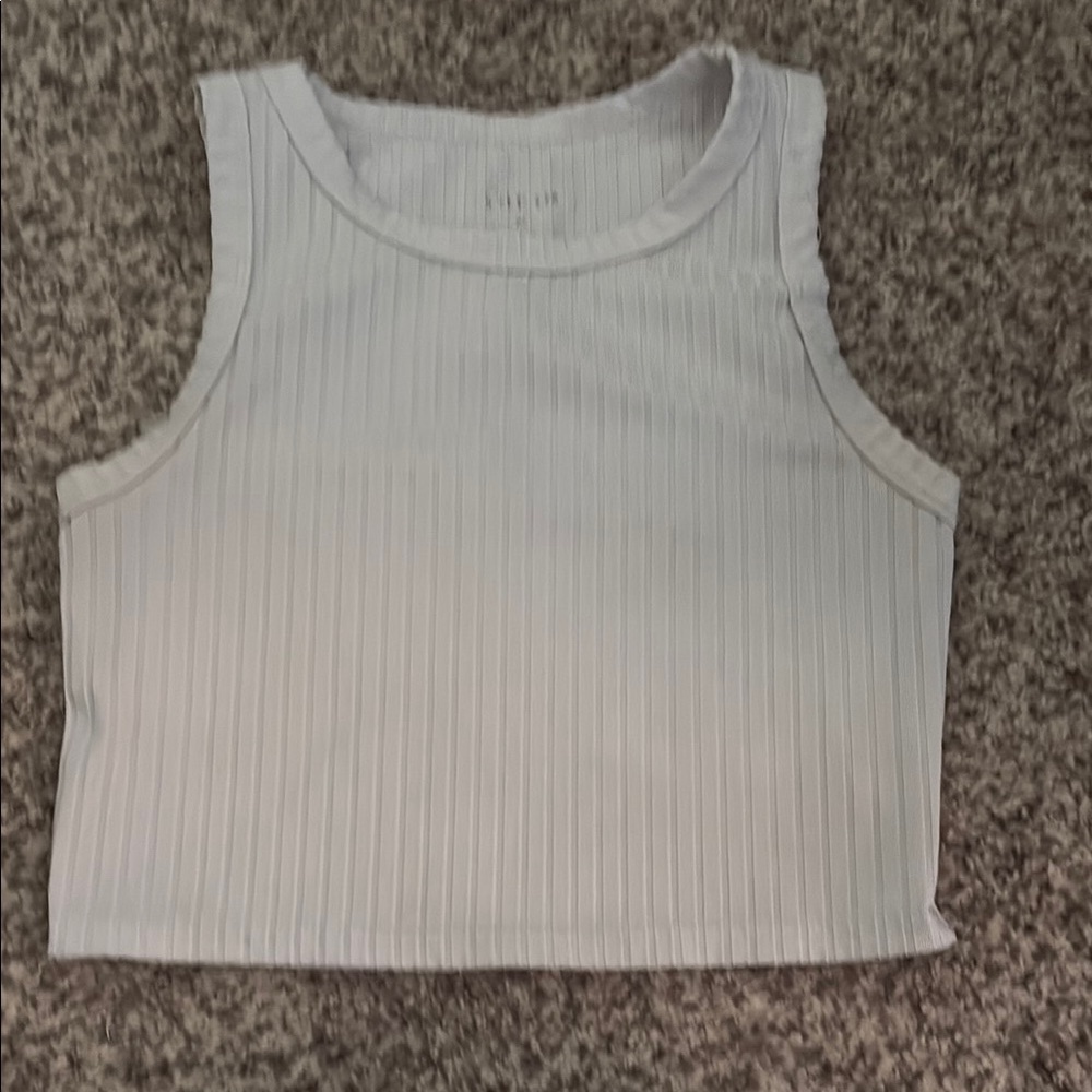 SHEIN White Ribbed Tank Top